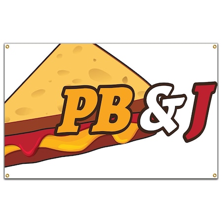 Signmission PB & J Banner Concession Stand Food Truck Single Sided B-96 PB & J19